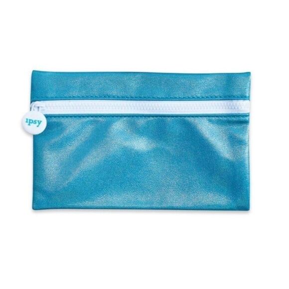 Ipsy Aqua Blue Psychedelic Metallic Shimmer Cosmetics Makeup Bag Unicorn Glam - Picture 1 of 13